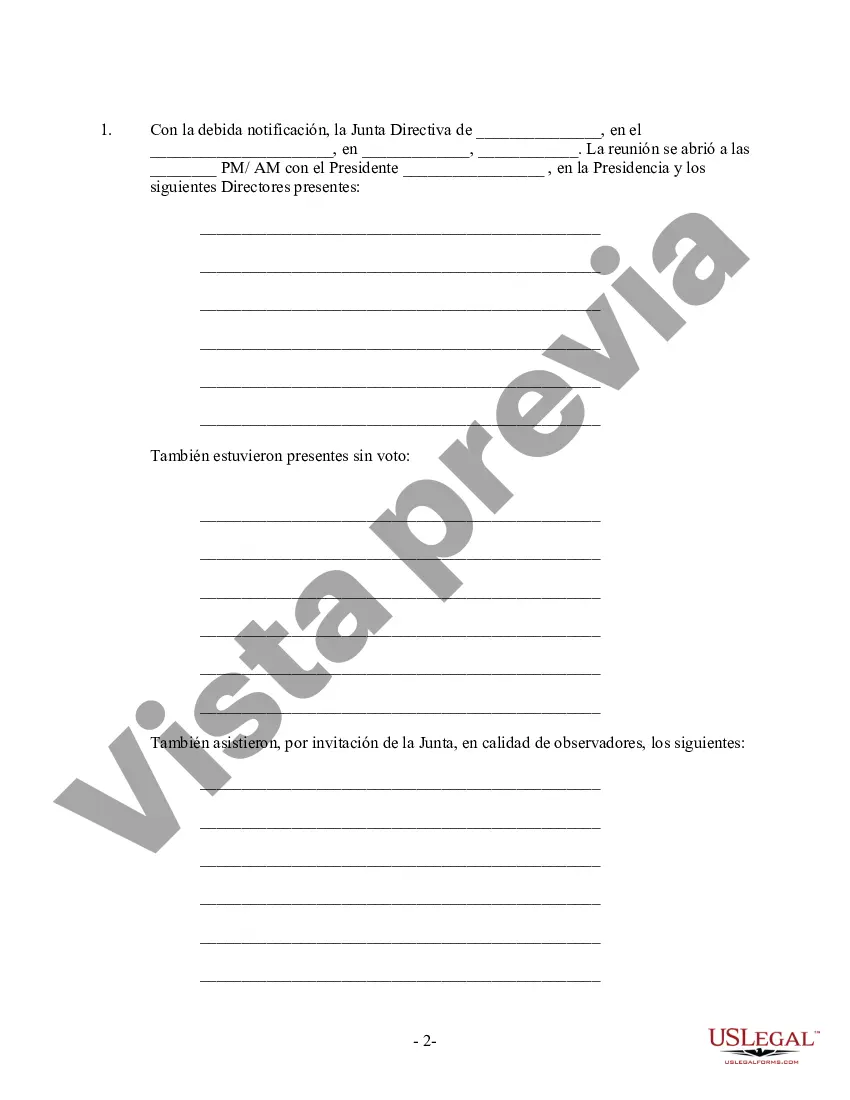 Preview Acta Reunión Extraordinaria de la Junta Directiva - Resoluciones Corporativas