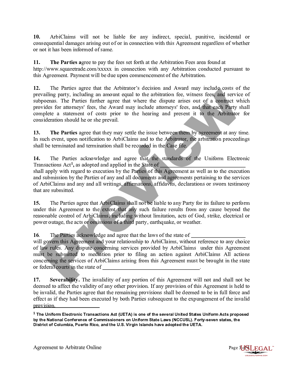 page 2 Agreement to Arbitrate Online preview
