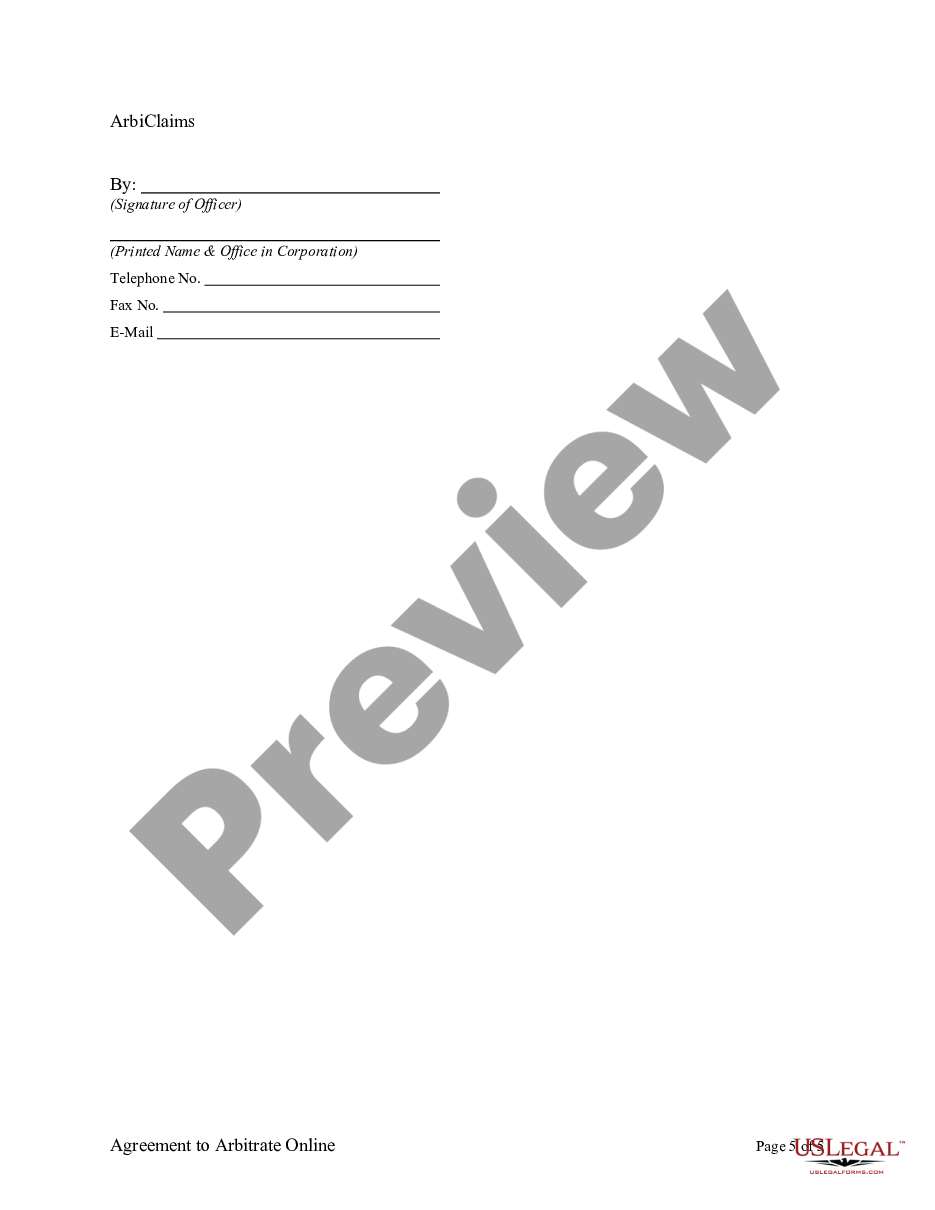 page 4 Agreement to Arbitrate Online preview
