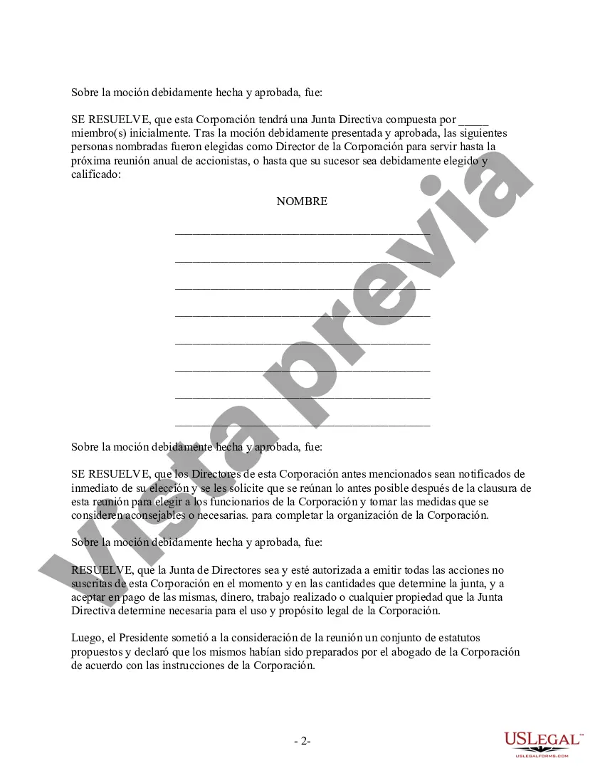 Preview Acta Primera Asamblea de Accionistas - Resoluciones Corporativas