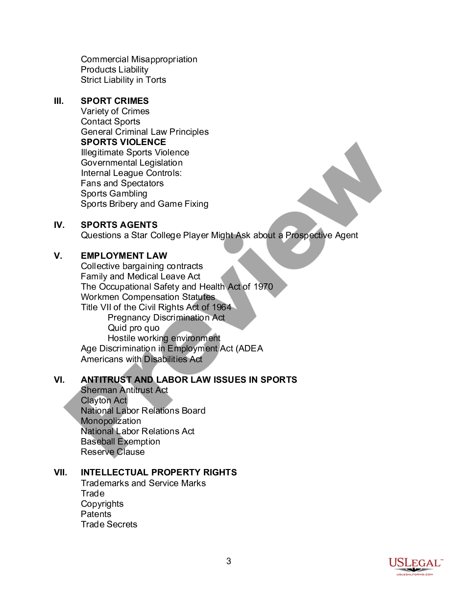 page 2 The Sports Law Handbook with US Legal Form Links preview