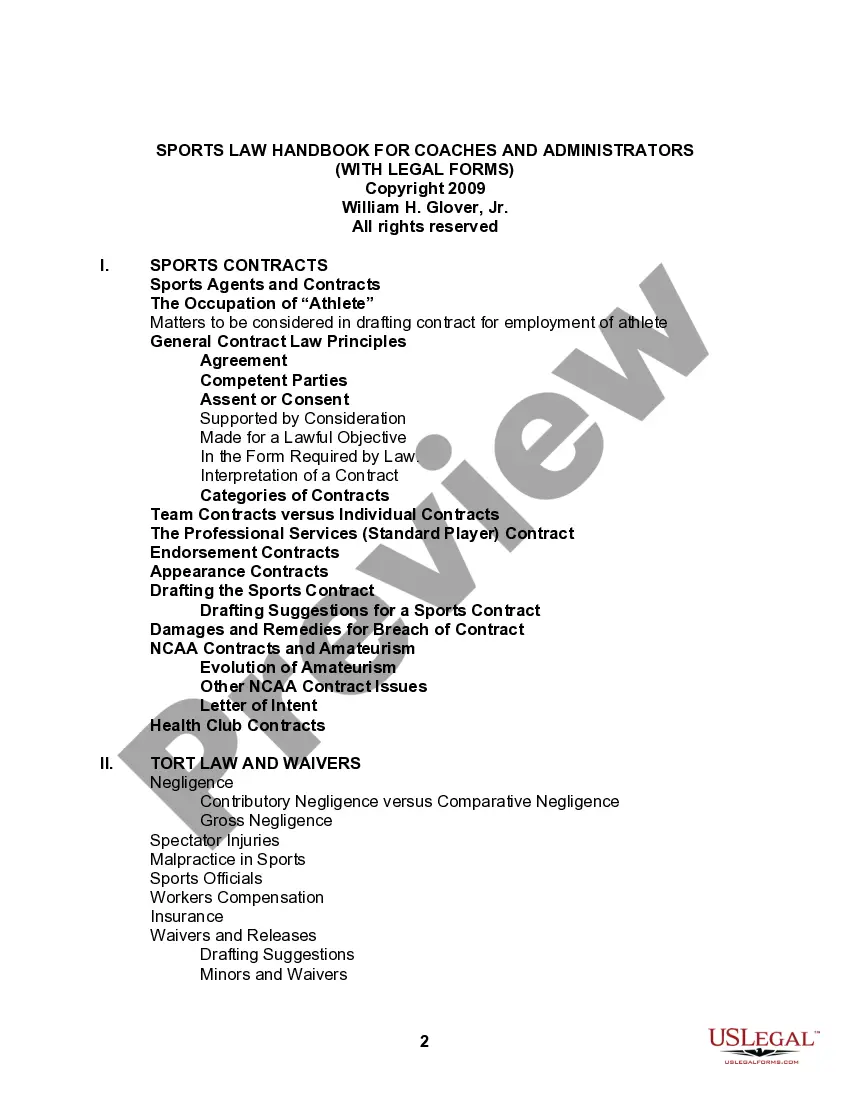 Get The Sports Law Handbook with US Legal Form Links Preview The Sports Law Handbook with US Legal Form Links