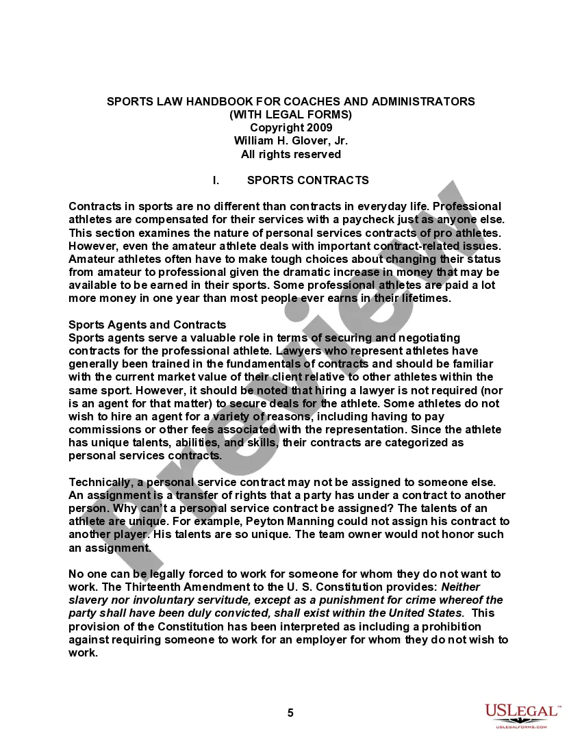 Get The Sports Law Handbook with US Legal Form Links Preview The Sports Law Handbook with US Legal Form Links