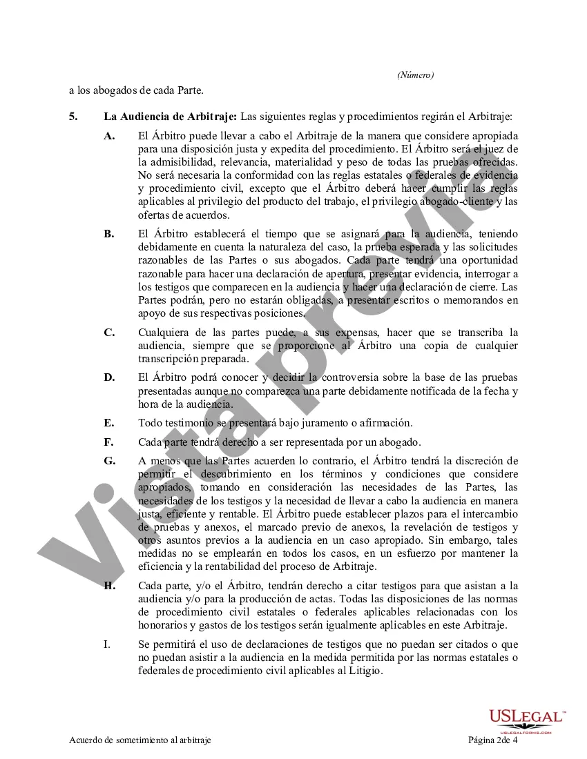 Preview Acuerdo de sometimiento de arbitraje