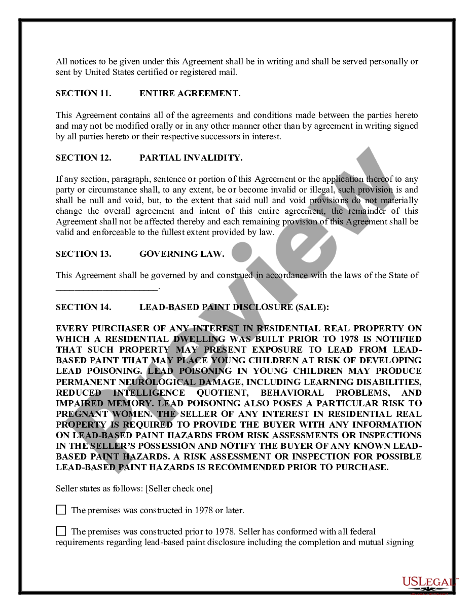 page 5 Contract for the Lease and Mandatory Purchase of Real Estate - Specific performance clause preview
