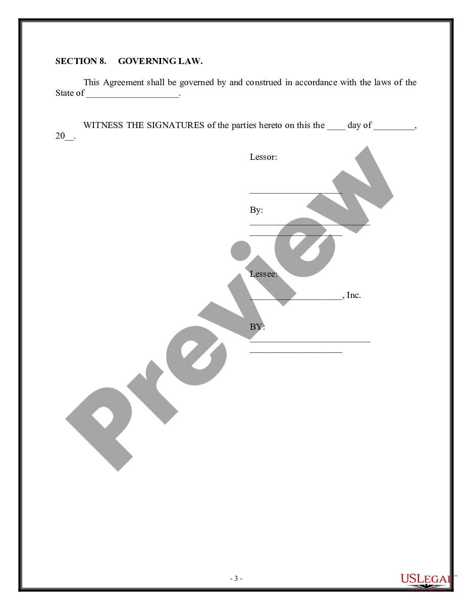 page 2 Contract for the Lease of Personal Property preview