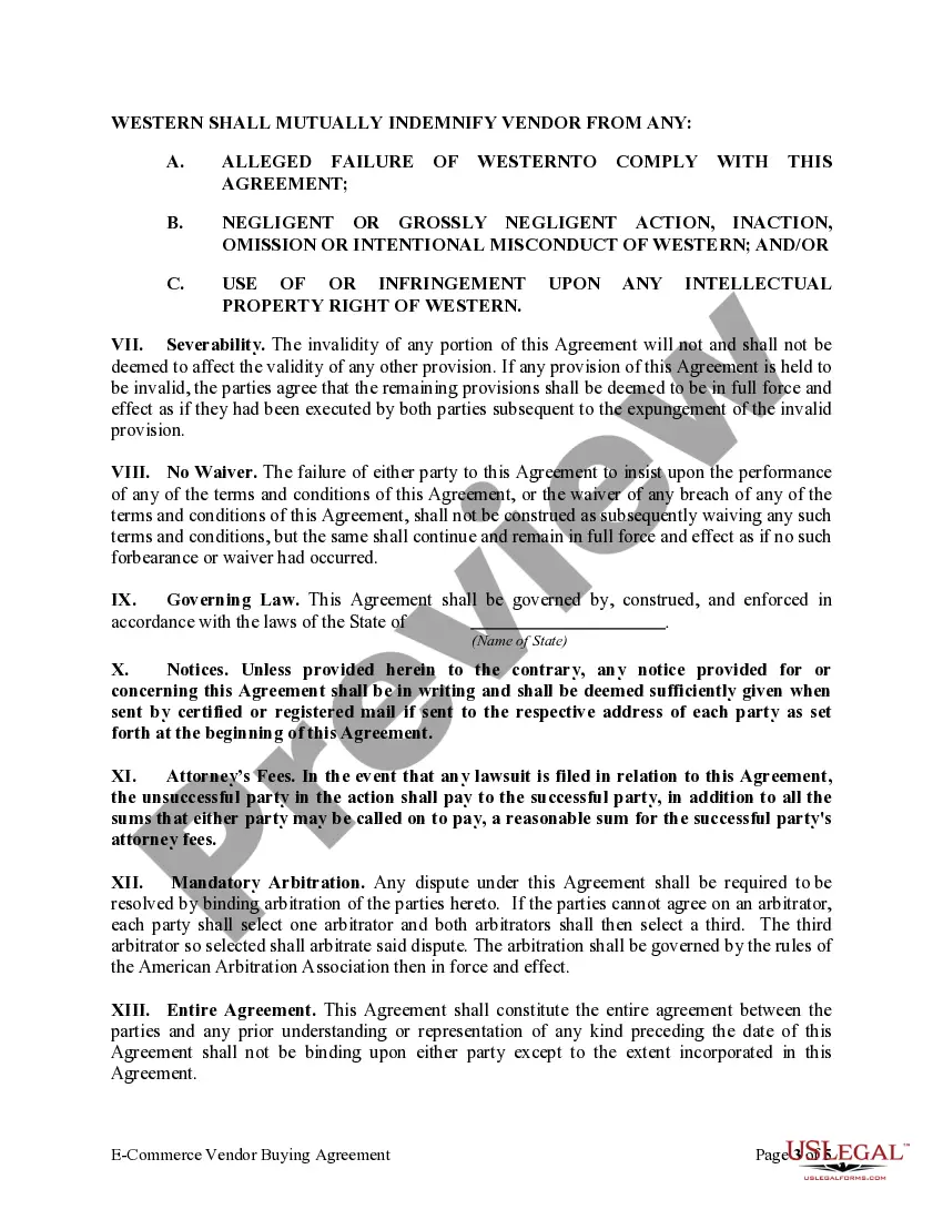 Get E-Commerce Vendor Buying Agreement Preview E-Commerce Vendor Buying Agreement