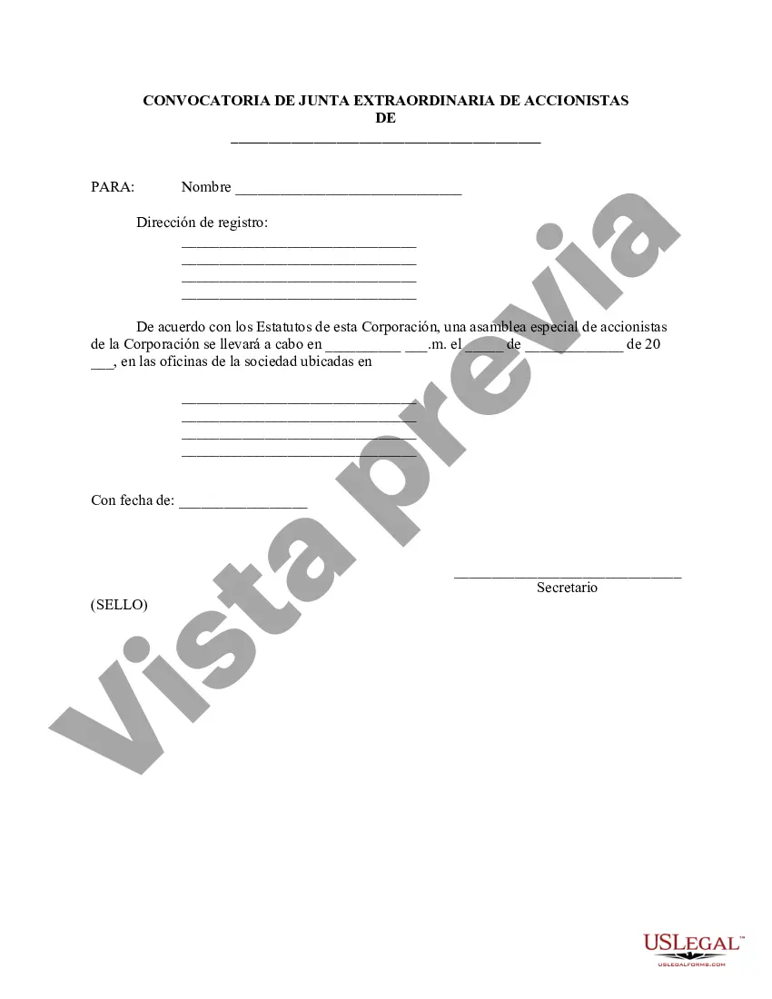 Preview Convocatoria de Asamblea Extraordinaria de Accionistas - Resoluciones Corporativas