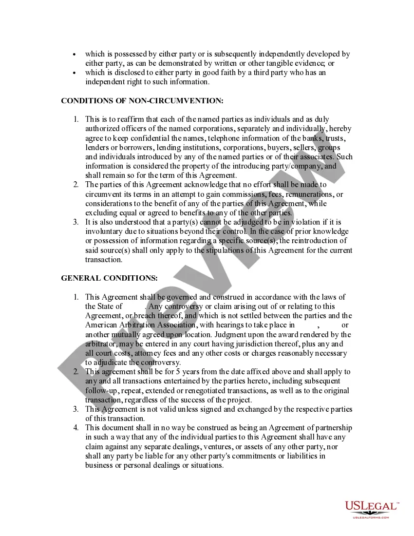 Get Nondisclosure And Noncircumvention Agreement Preview Nondisclosure And Noncircumvention Agreement