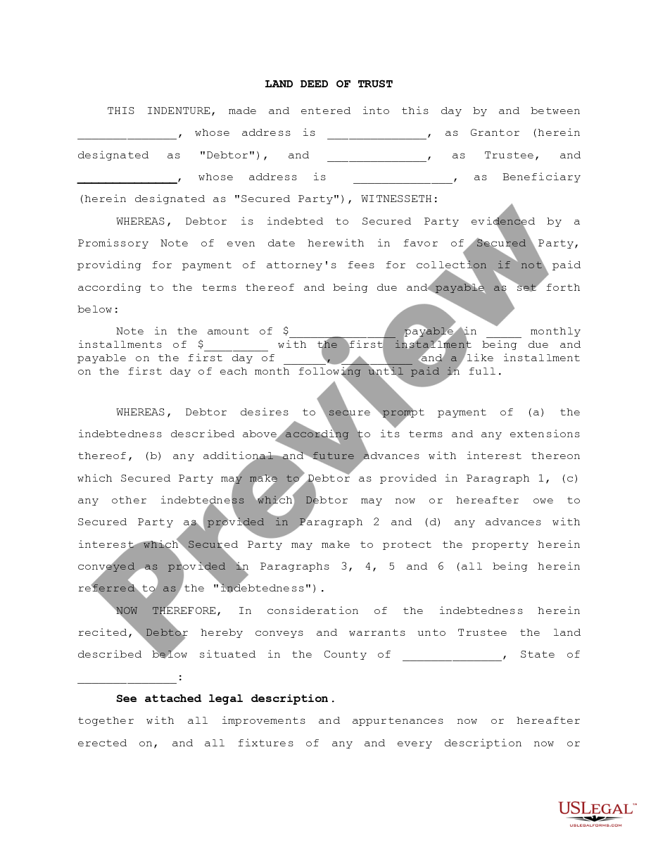 page 0 Land Deed of Trust preview