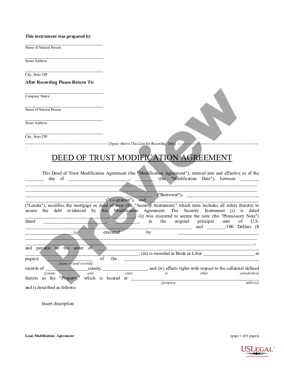 page 0 Change or Modification Agreement of Deed of Trust preview