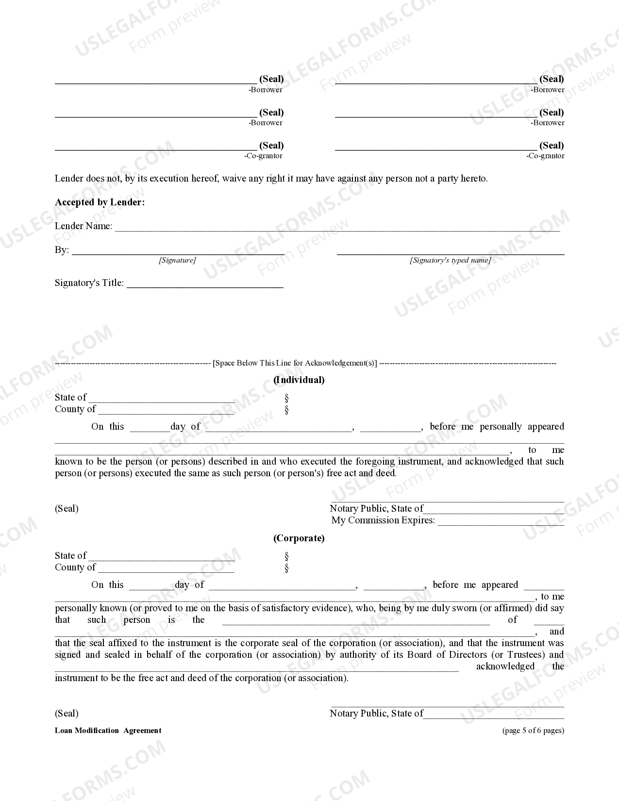 Change or Modification Agreement of Deed of Trust | US Legal Forms