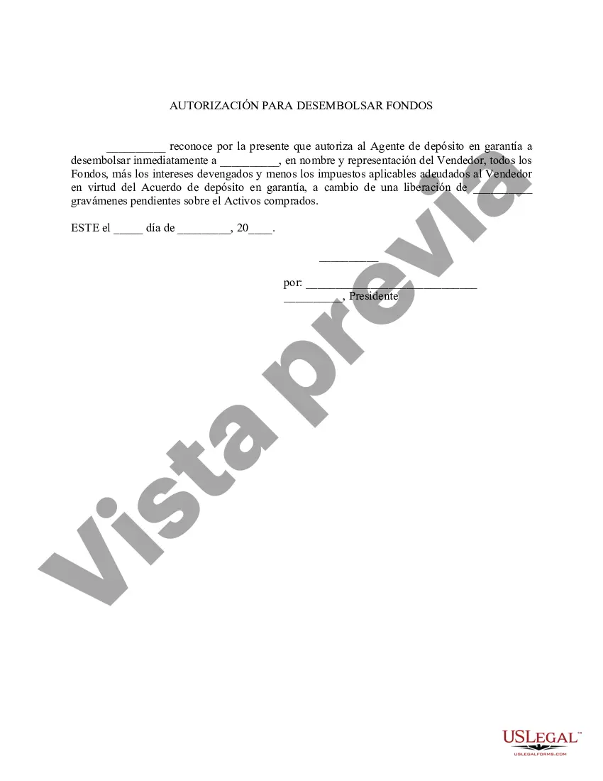 Preview Aviso de cumplimiento del acuerdo de depósito en garantía