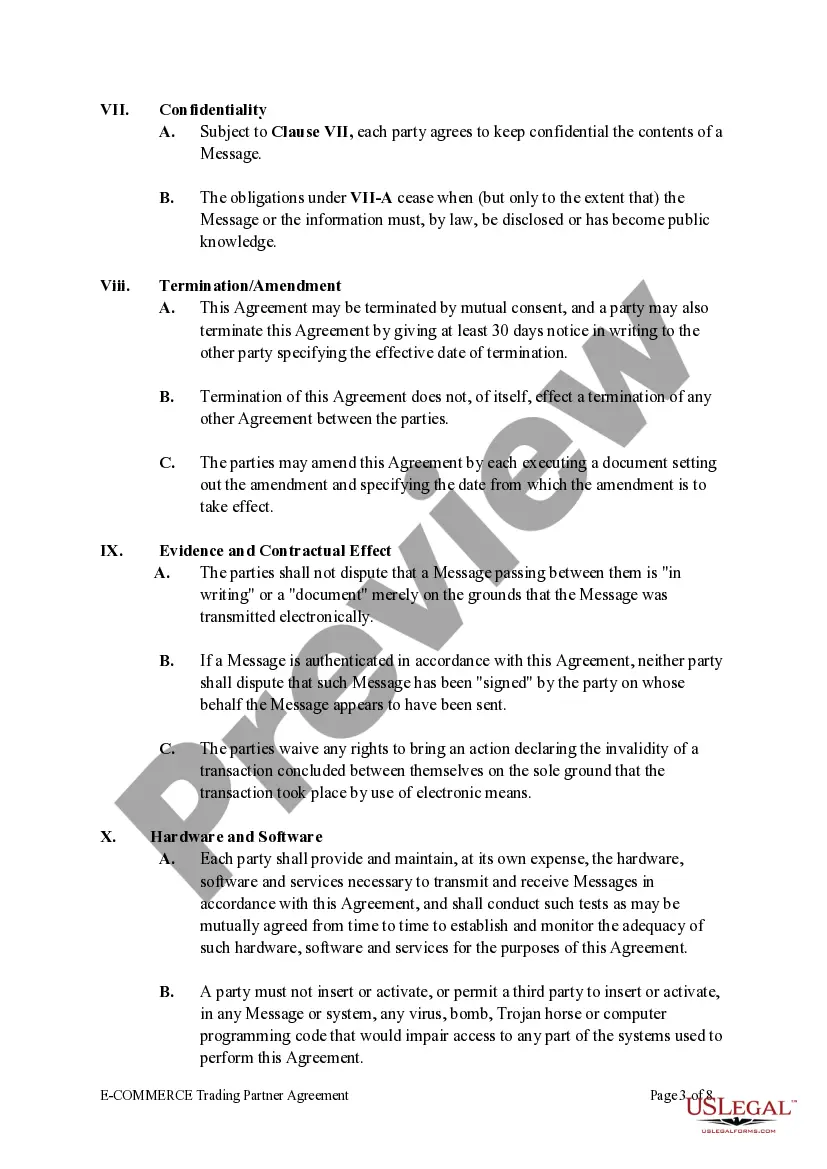 Get E-Commerce Trading Partner Agreement Preview E-Commerce Trading Partner Agreement