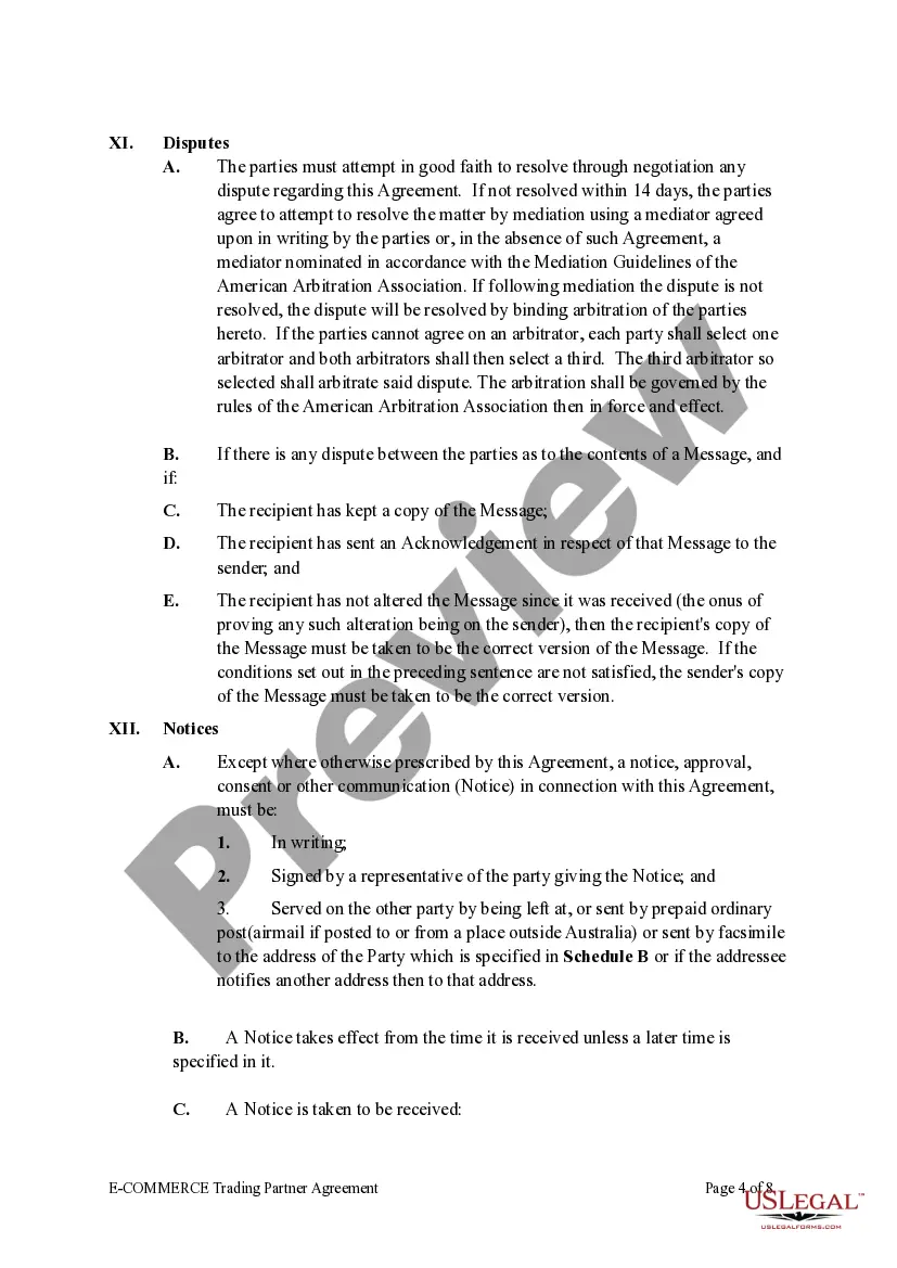 Get E-Commerce Trading Partner Agreement Preview E-Commerce Trading Partner Agreement