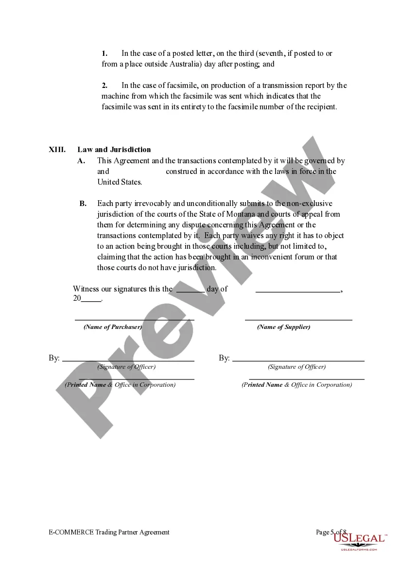 Get E-Commerce Trading Partner Agreement Preview E-Commerce Trading Partner Agreement