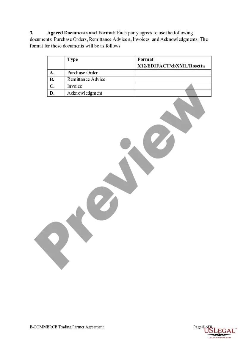 Get E-Commerce Trading Partner Agreement Preview E-Commerce Trading Partner Agreement