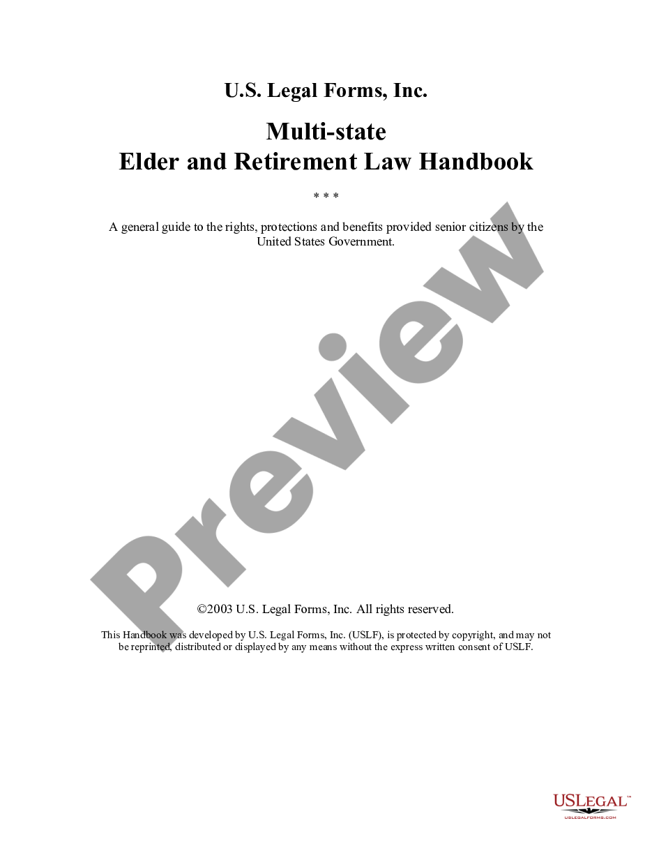 page 0 USLF Multistate Elder and Retirement Law Handbook - Guide preview