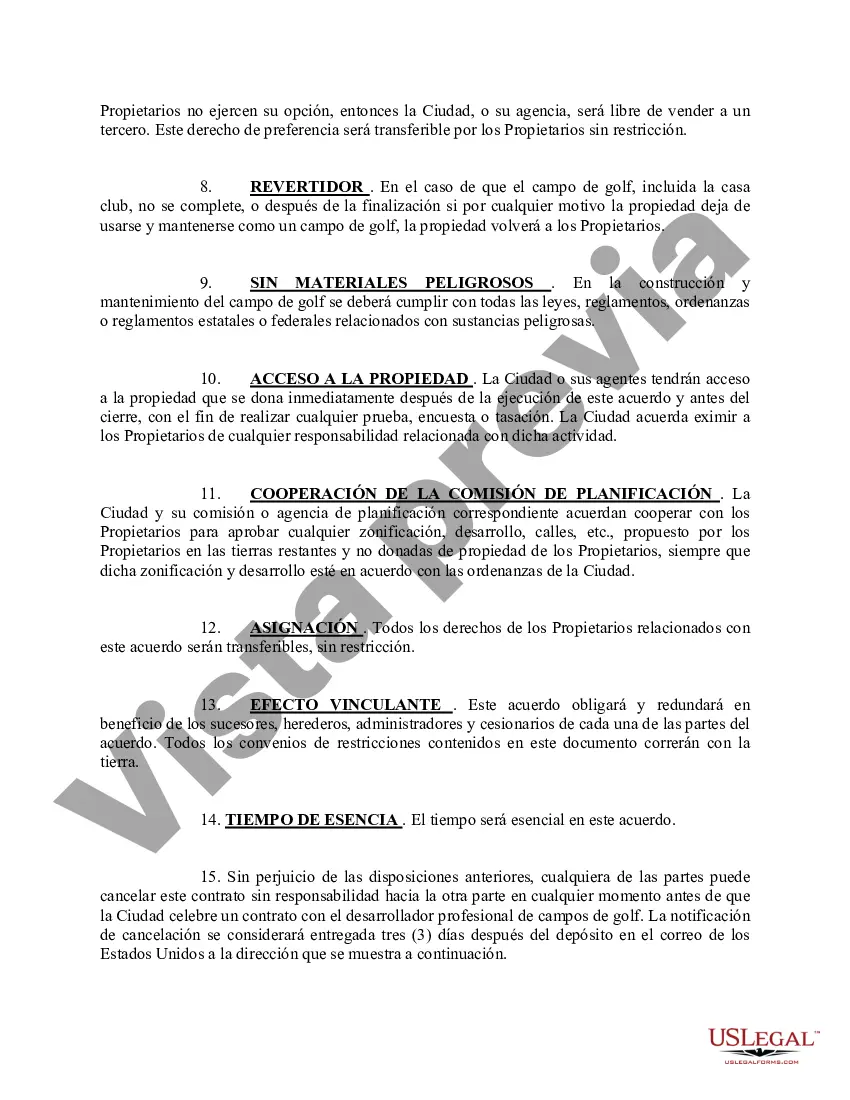 Preview Convenio de Donación de Terreno a Ciudad