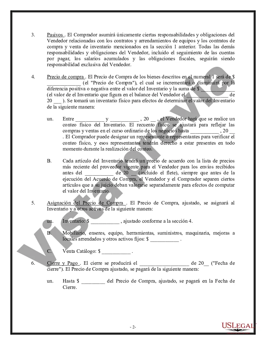 Preview Carta sobre venta de activos - Transacción de compra de activos