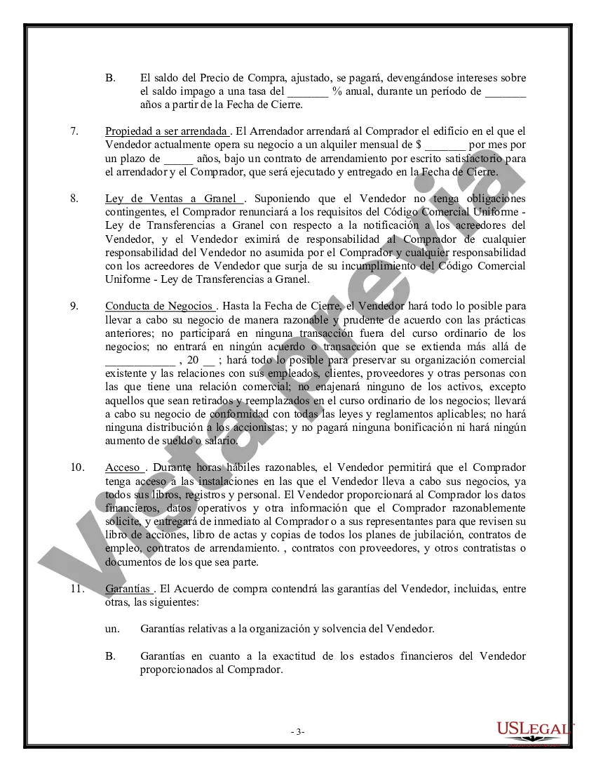 Preview Carta sobre venta de activos - Transacción de compra de activos
