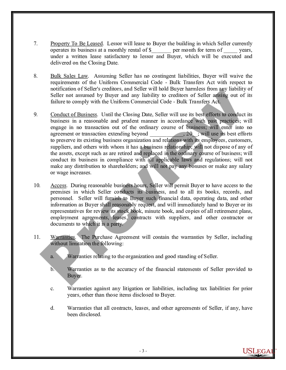 page 2 Letter regarding sale of assets - Asset Purchase Transaction preview