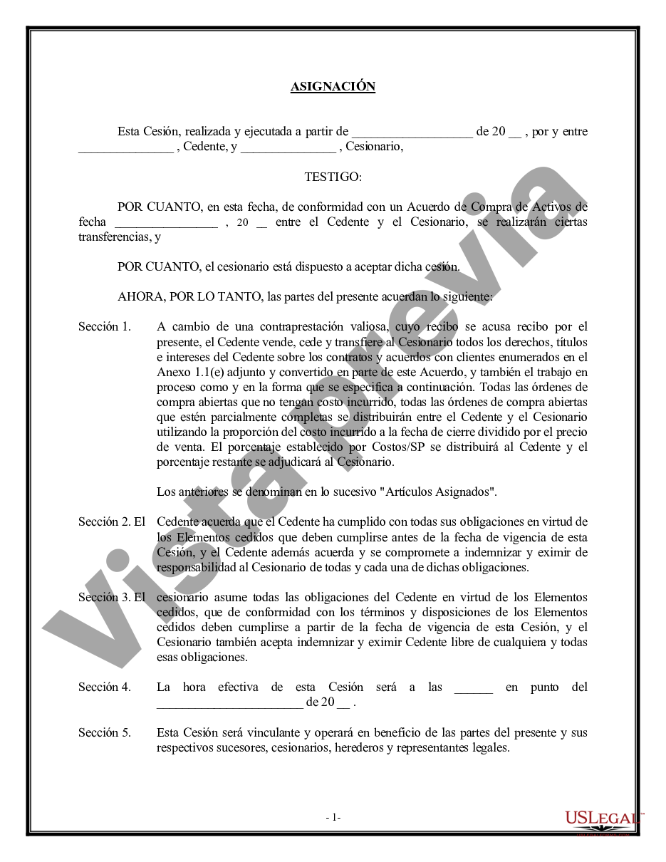 Nassau New York Cesión de Contratos de Cliente, etc. - Transacción de ...