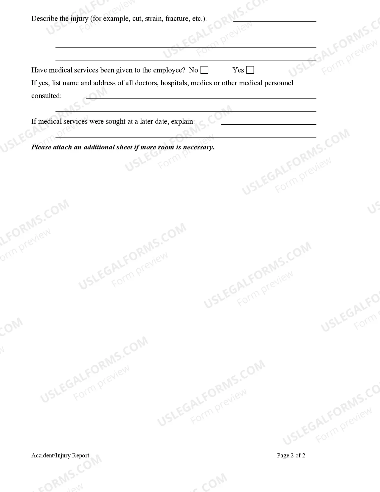 Preview Accident or Injury Report