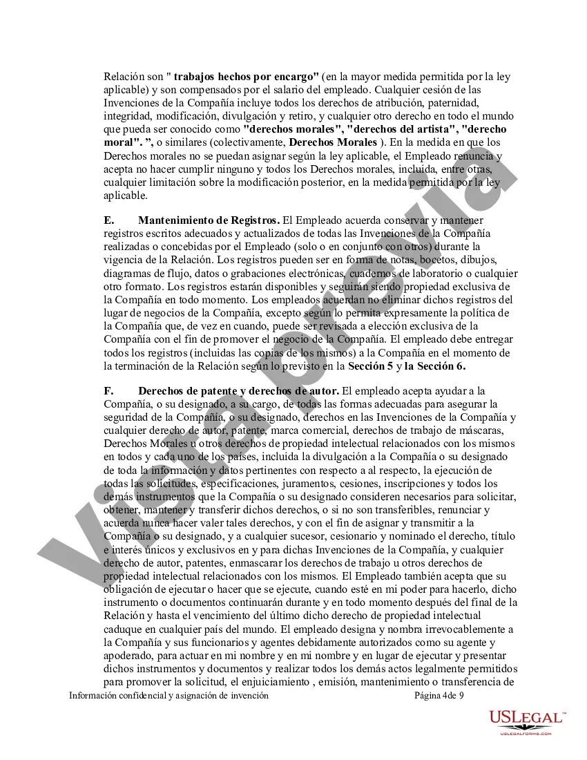 Preview Información Confidencial y Cesión de Invenciones