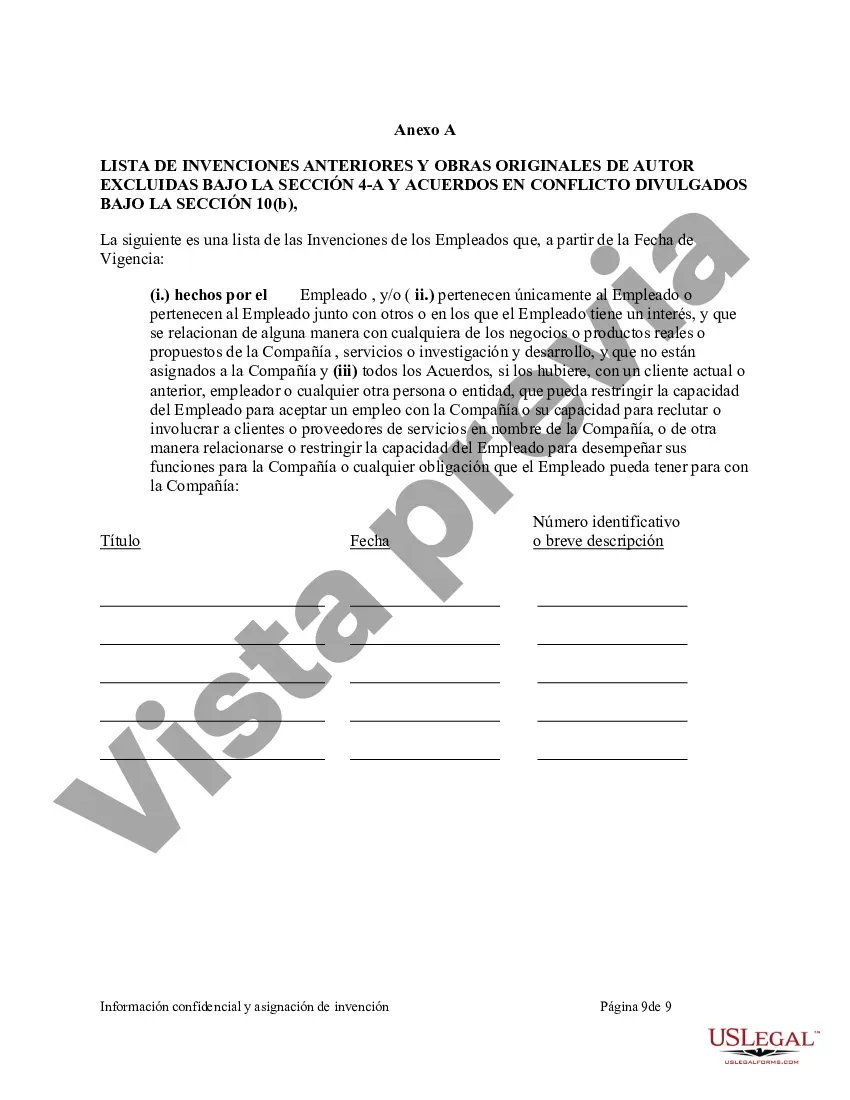 Preview Información Confidencial y Cesión de Invenciones