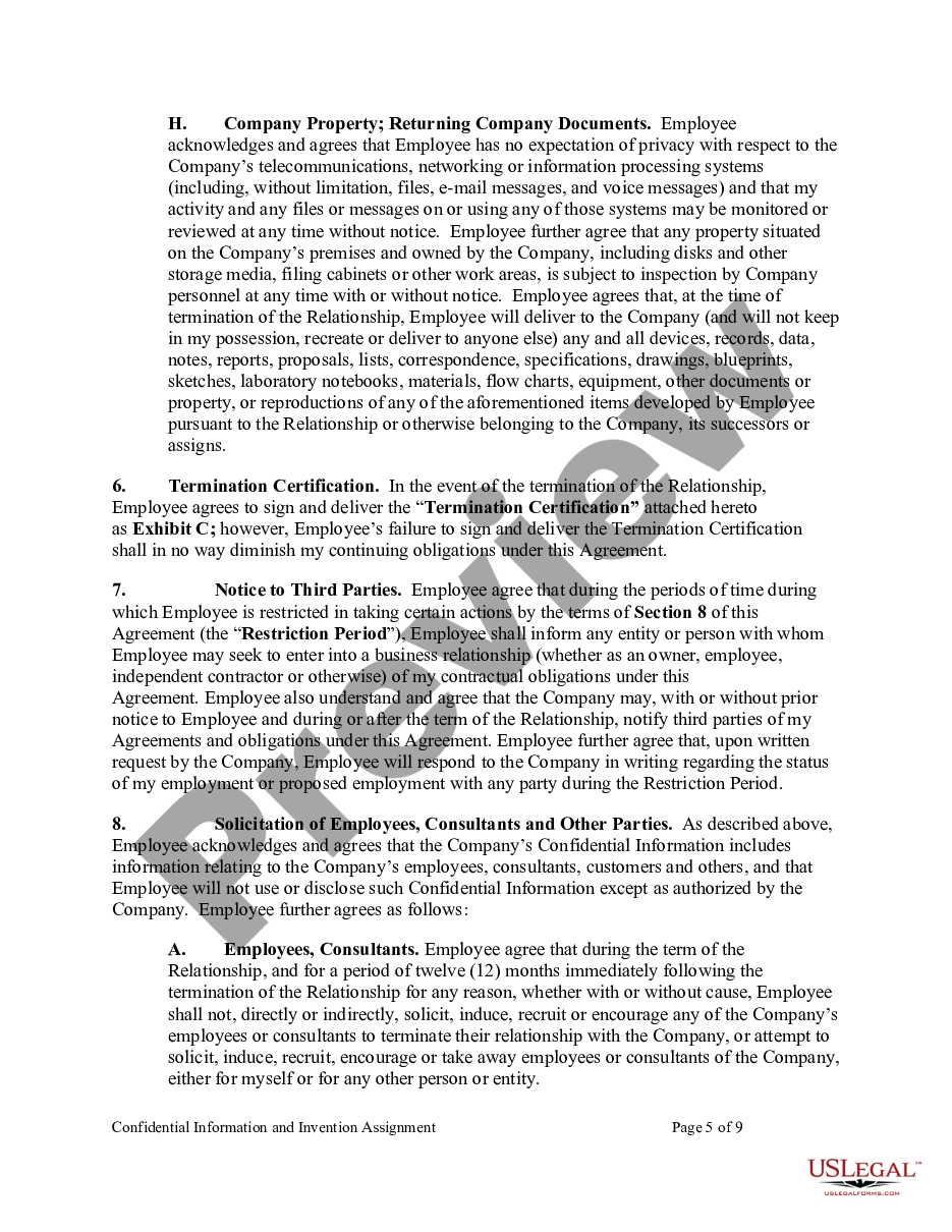 page 4 Confidential Information and Invention Assignment preview
