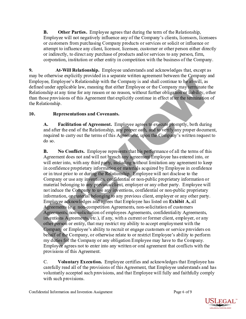 confidential information and invention assignment agreement