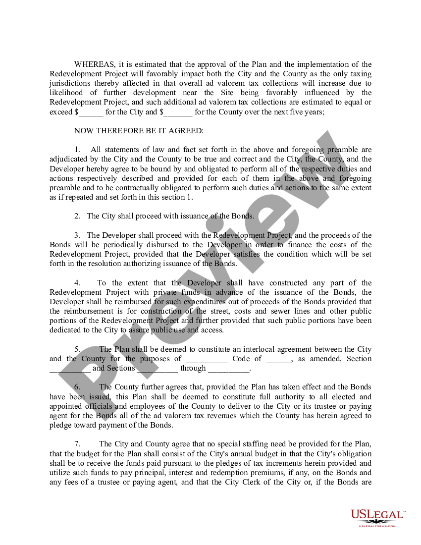 page 4 Redevelopment and Tax Increment Financing Plan and Interlocal Agreement to Implement Plan preview