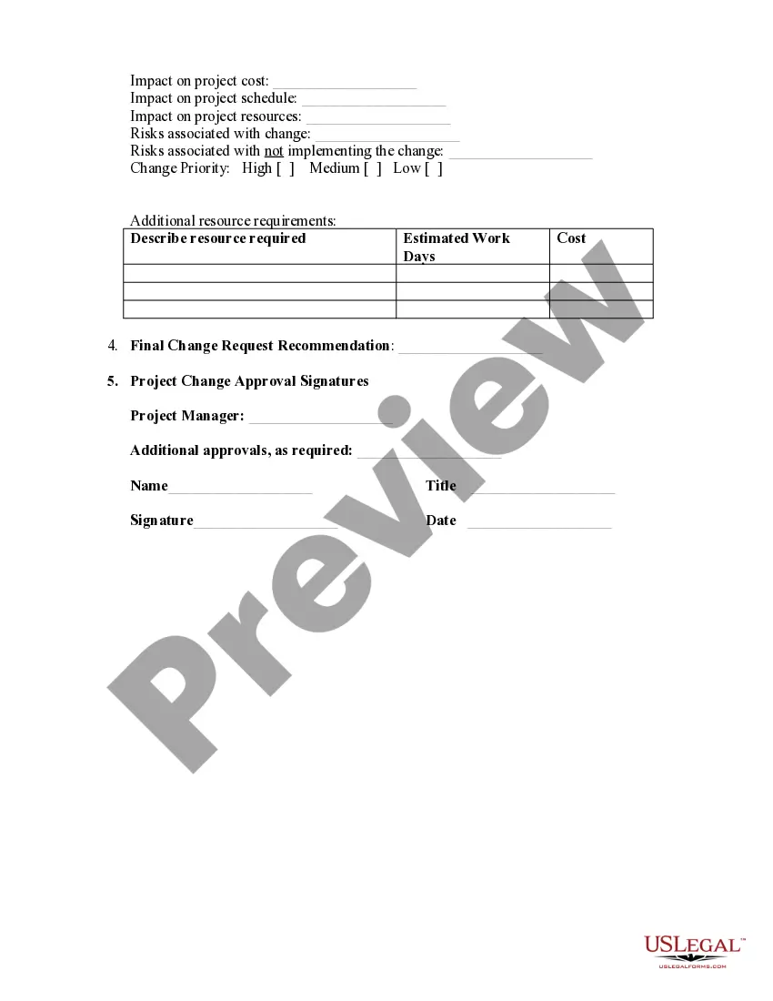 Get Project Change Request Preview Project Change Request
