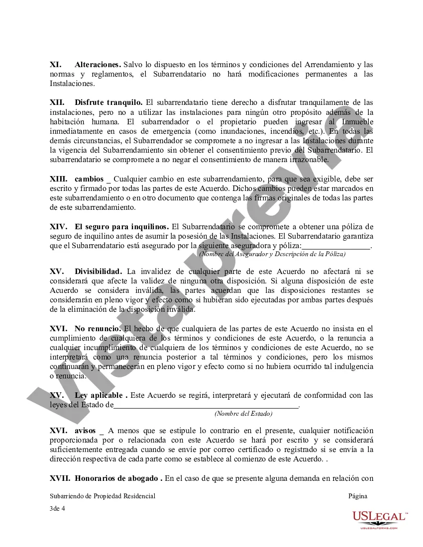 Preview Subarriendo de Propiedad Residencial