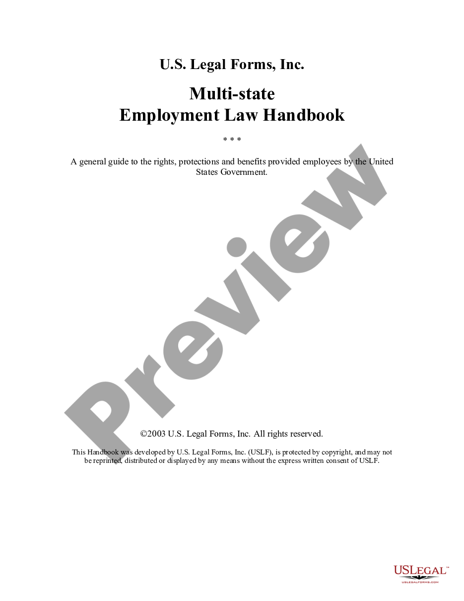 page 0 USLF Multistate Employment Law Handbook - Guide preview