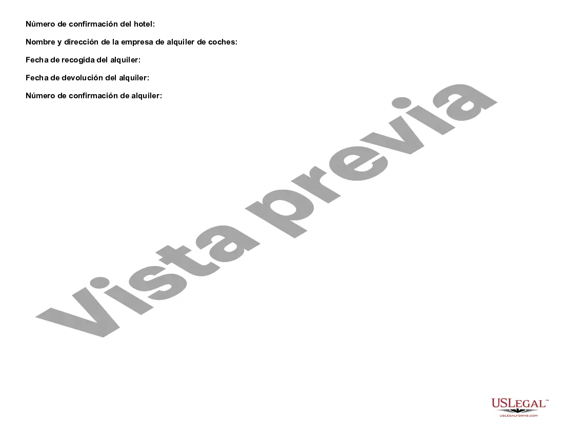 Preview Formulario de información del viajero