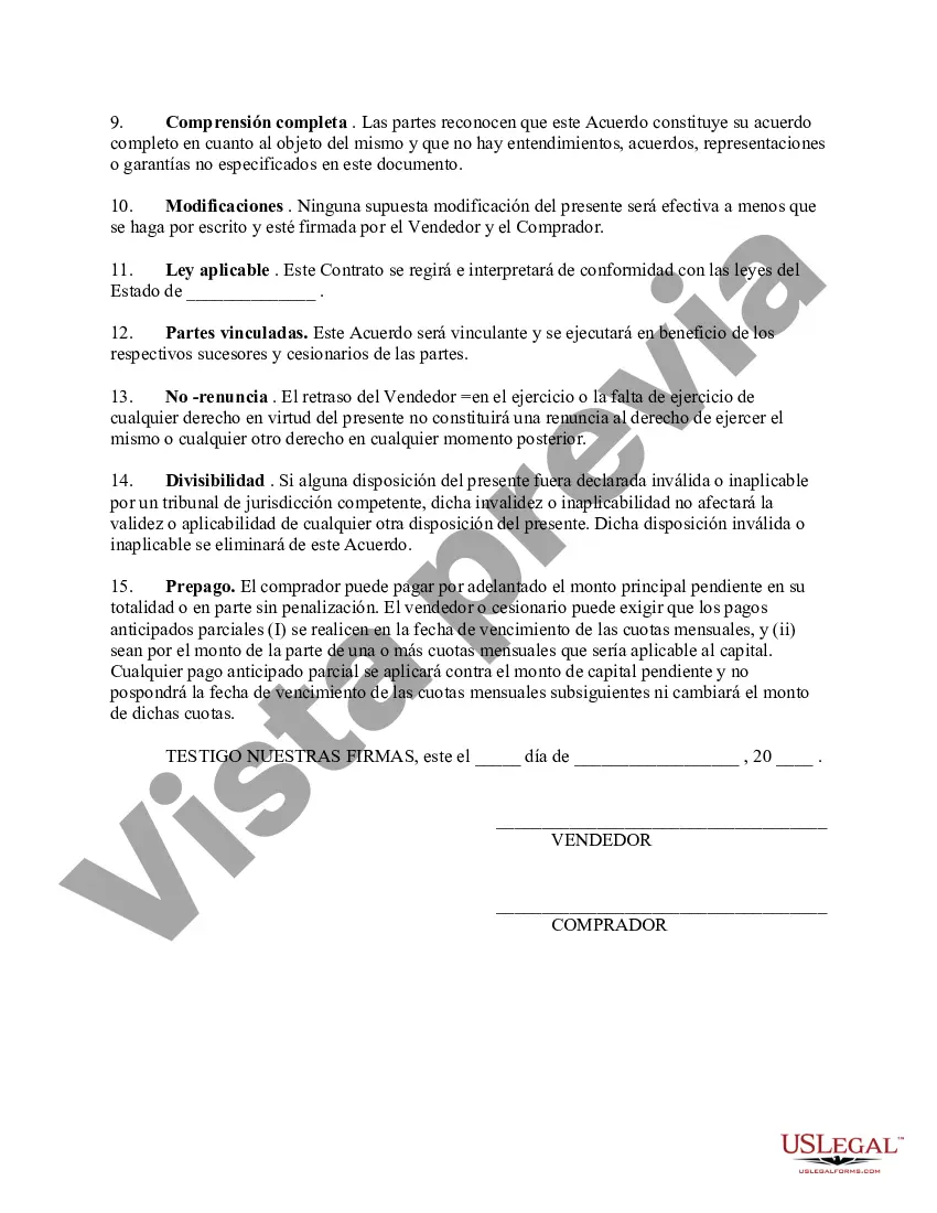 Preview Contrato o acuerdo de venta minorista a plazos