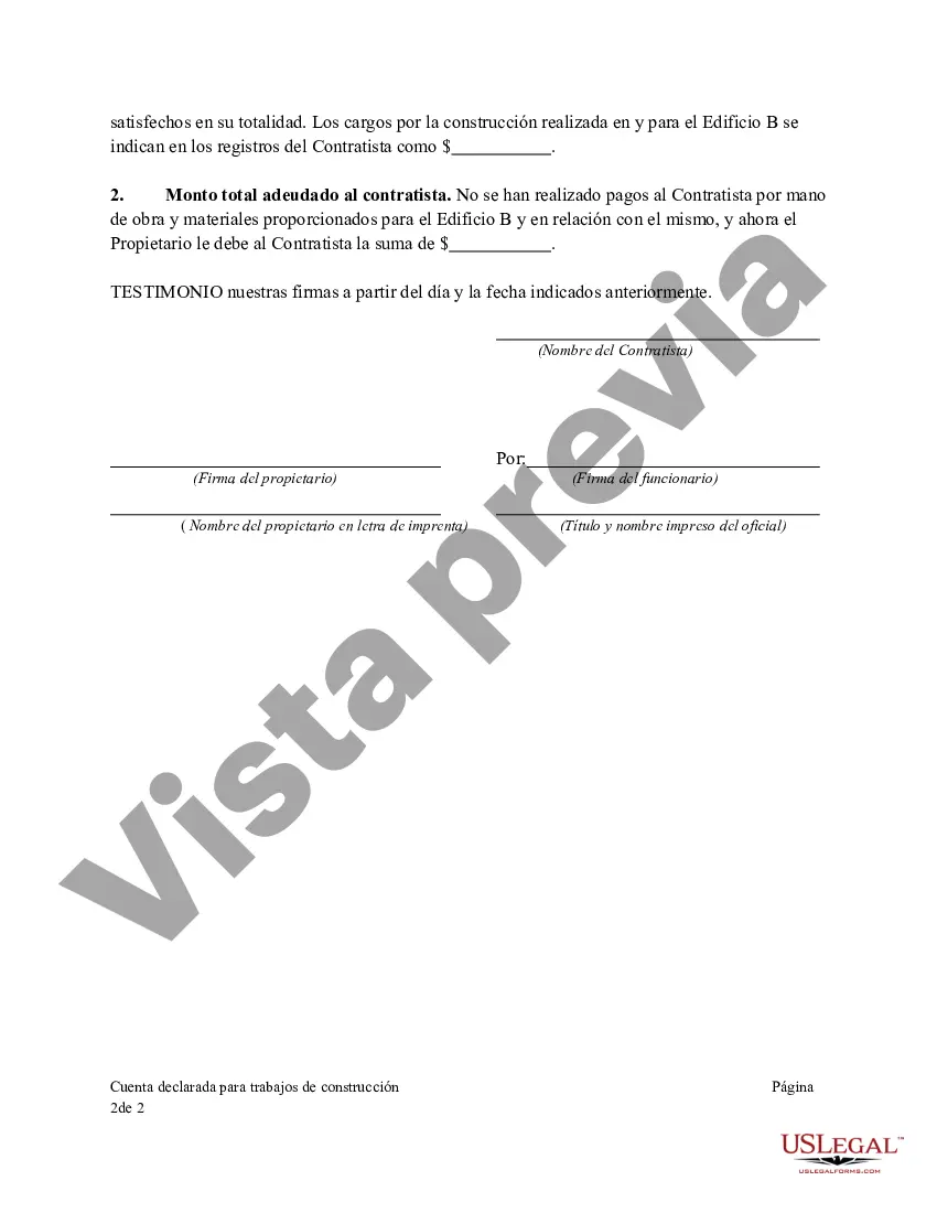 Preview Cuenta declarada para trabajos de construcción