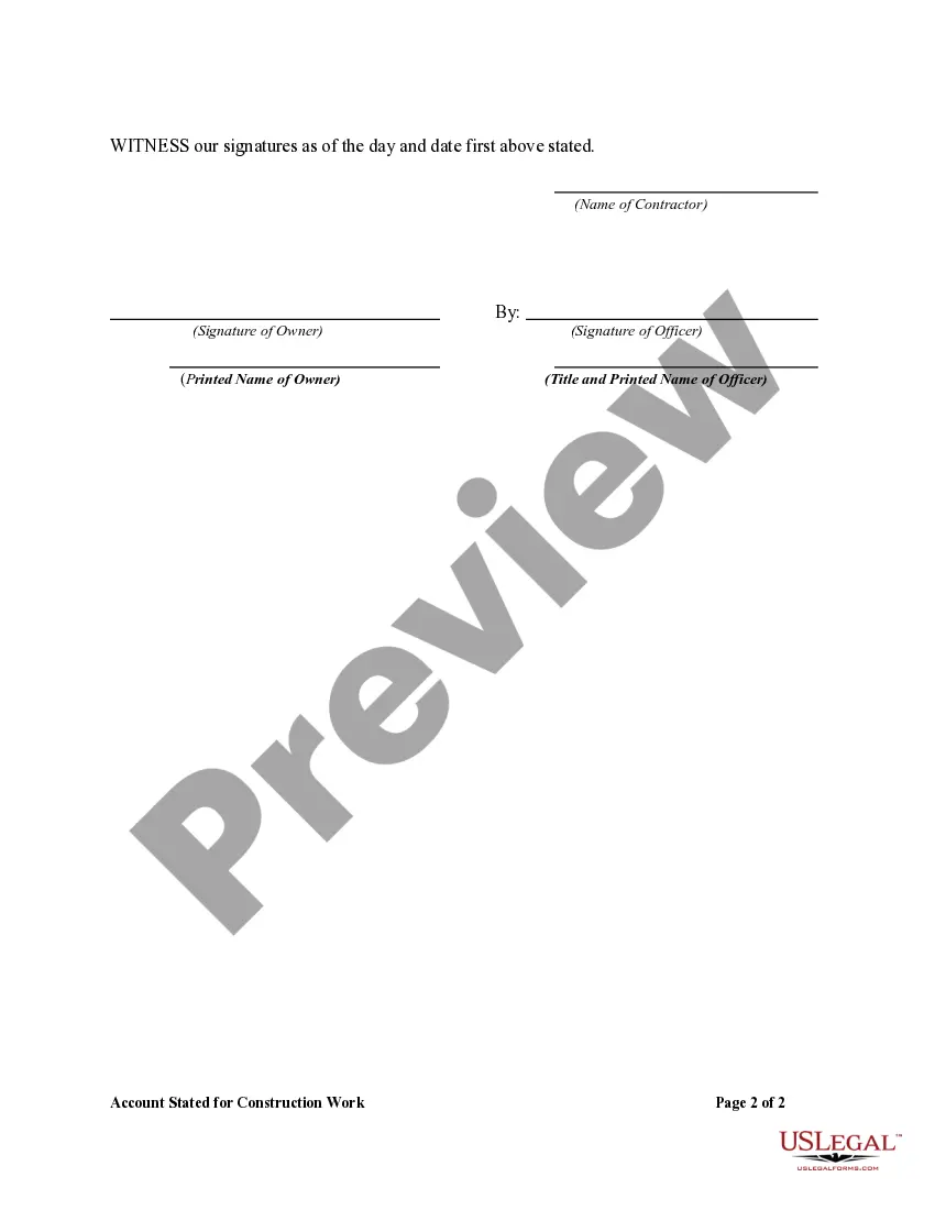 Get Account Stated for Construction Work Preview Account Stated for Construction Work