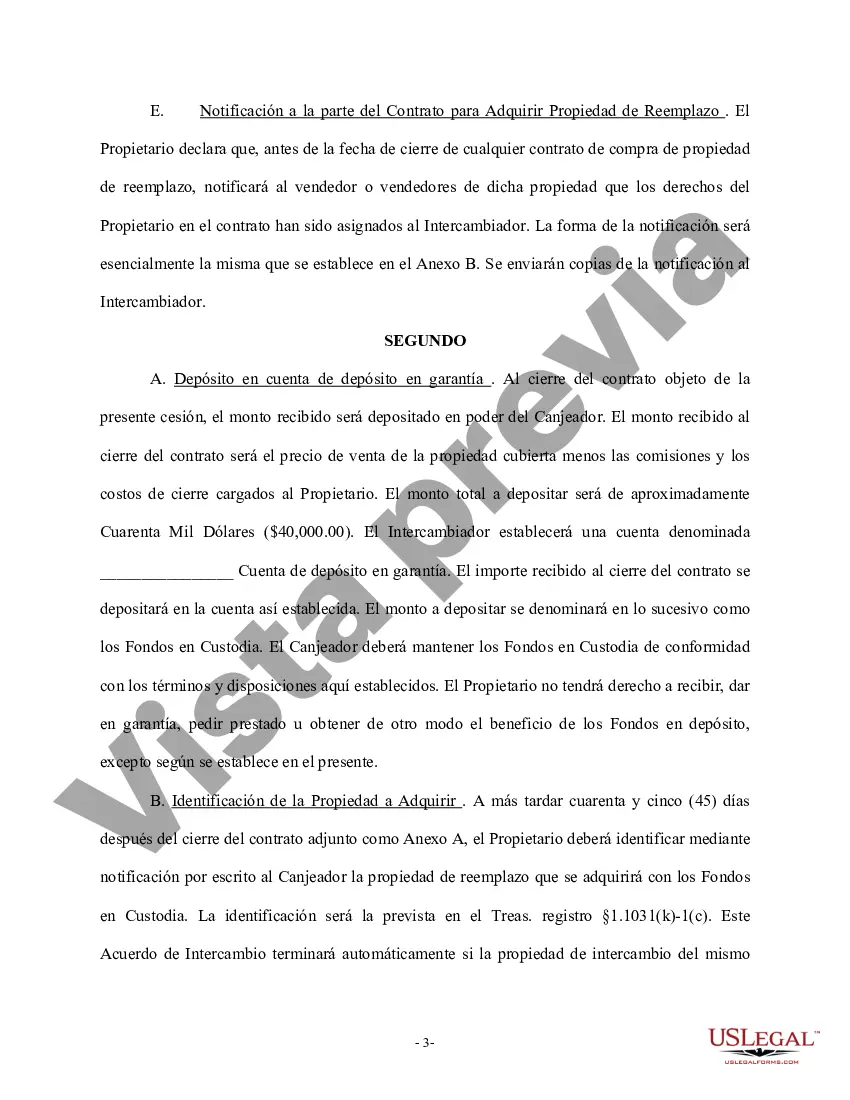 Preview Contrato de Intercambio de Bienes Inmuebles