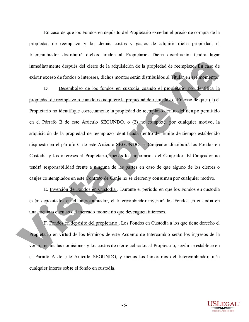 Preview Contrato de Intercambio de Bienes Inmuebles