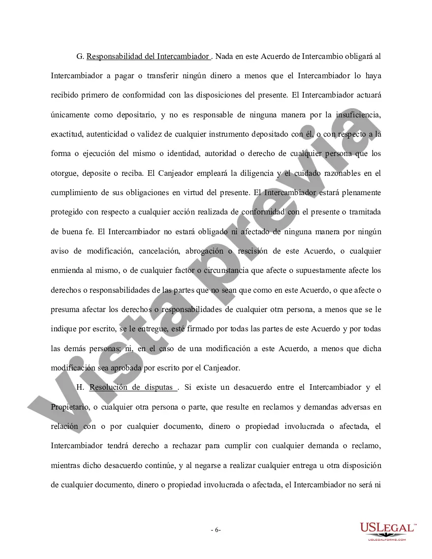Preview Contrato de Intercambio de Bienes Inmuebles