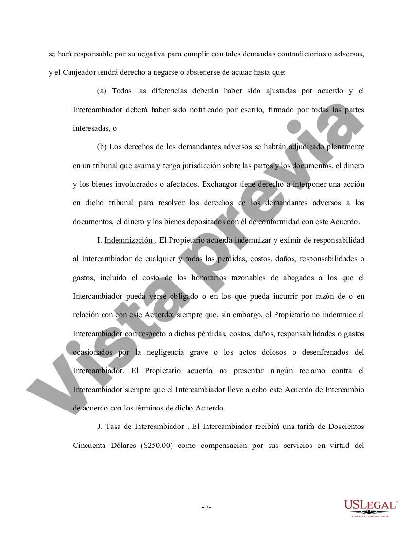 Preview Contrato de Intercambio de Bienes Inmuebles