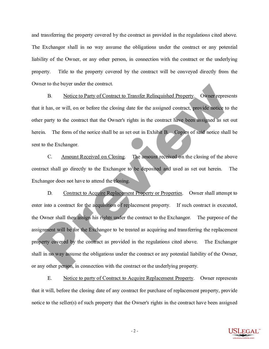 page 1 Exchange Agreement for Real Estate preview