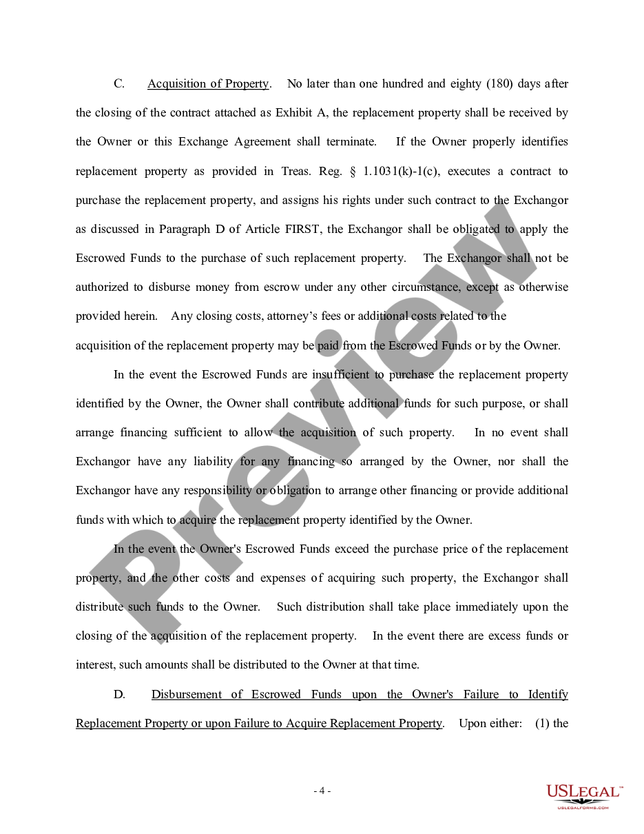 page 3 Exchange Agreement for Real Estate preview