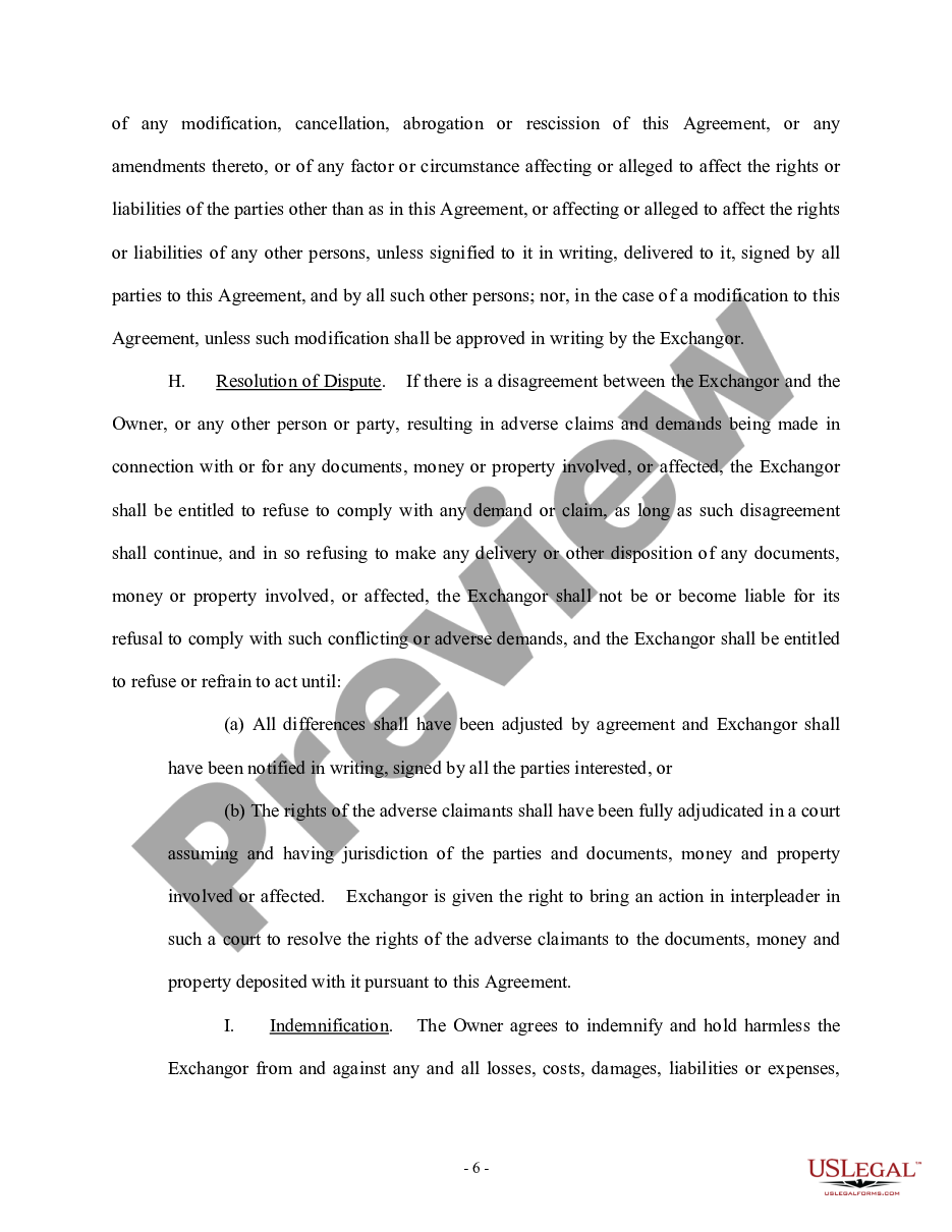 page 5 Exchange Agreement for Real Estate preview