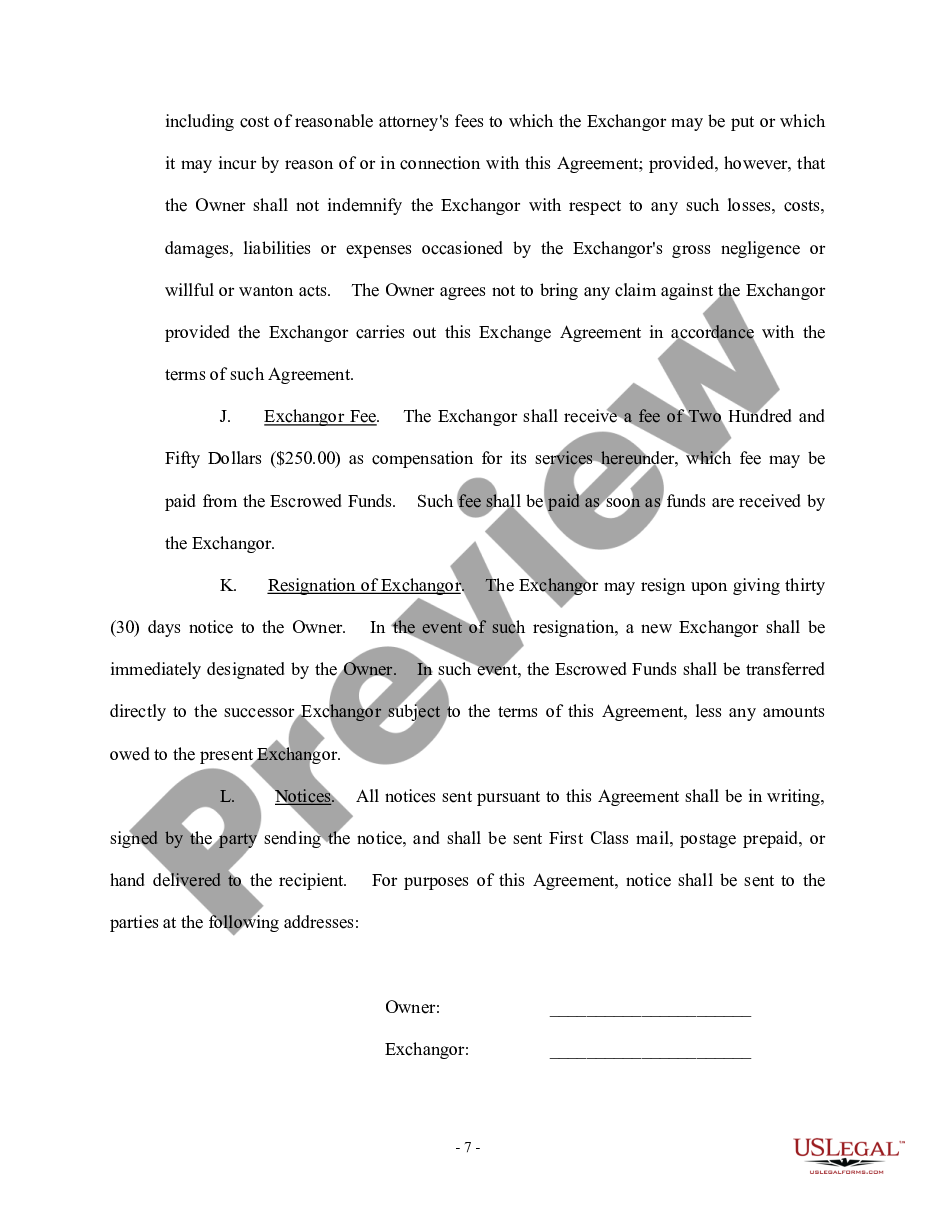 page 6 Exchange Agreement for Real Estate preview