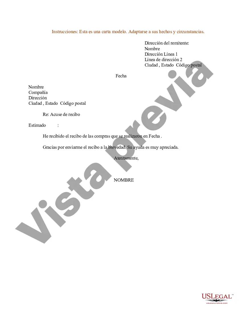 Preview Ejemplo de carta de acuse de recibo