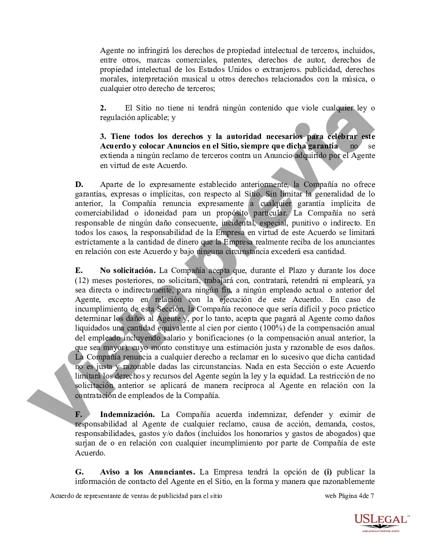 Preview Acuerdo de representante de ventas de publicidad para el sitio web